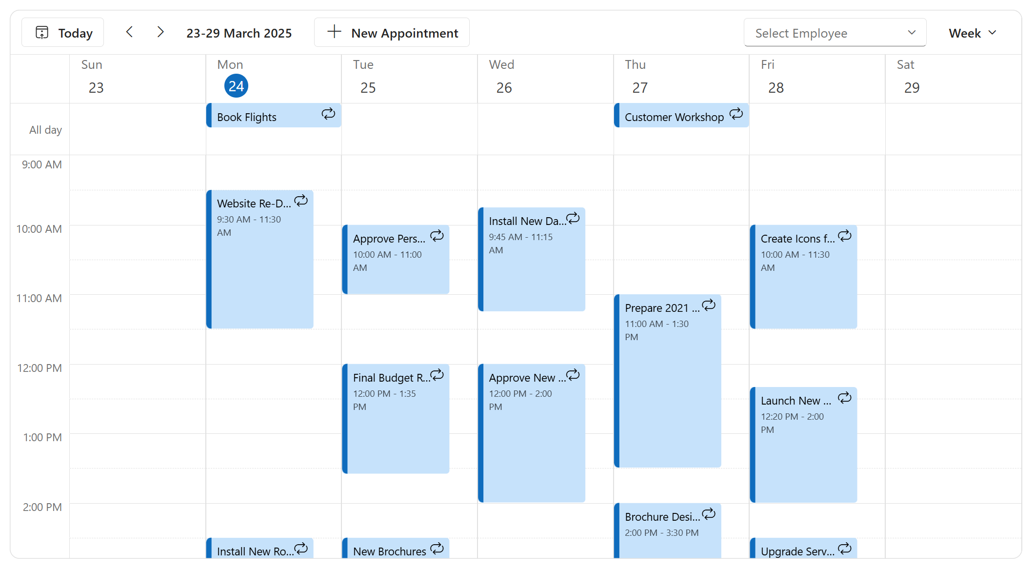 DevExtreme Scheduler with customized toolbar