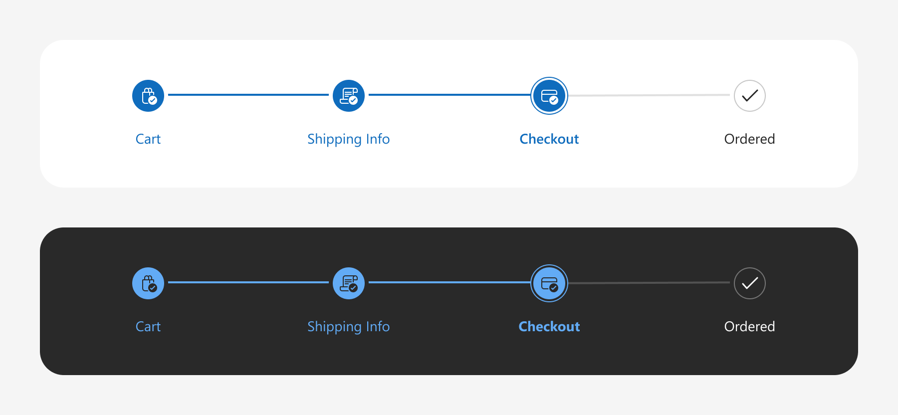 DevExtreme Stepper component: steps for checkout